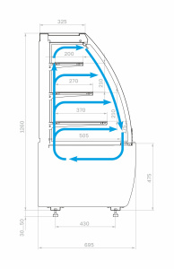 Витрина кондитерская Carboma K70 VM 0,9-2 STANDARD 9005 (открытая, версия 2.0)