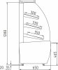 Витрина хлебная Carboma K70 N 1,3-1 LIGHT Bread 0012-0109 (со стеклом)