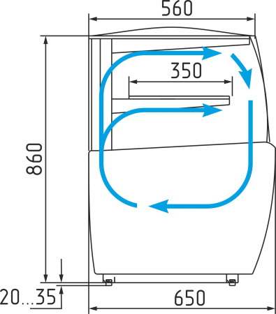 Витрина кондитерская Carboma K70 VM 1,3-12 LIGHT 0012-0109 (ВХСв-1,3д MINI)