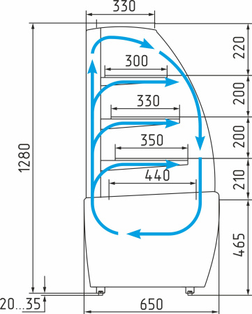 Витрина кондитерская Carboma K70 VM 0,9-1 LIGHT 0012-0109 (ВХСв-0,9д)